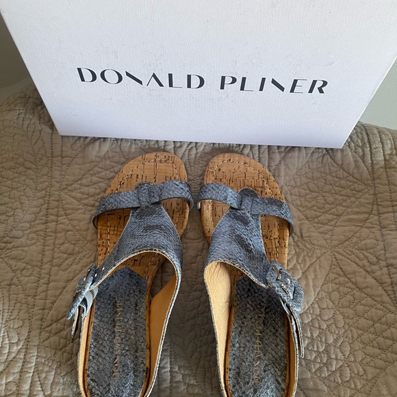 Donald Pliner Blue Snakeskin Sandals - Picture 3 of 3